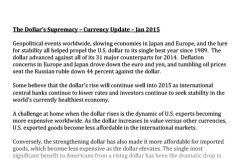 Dollars Supremacy