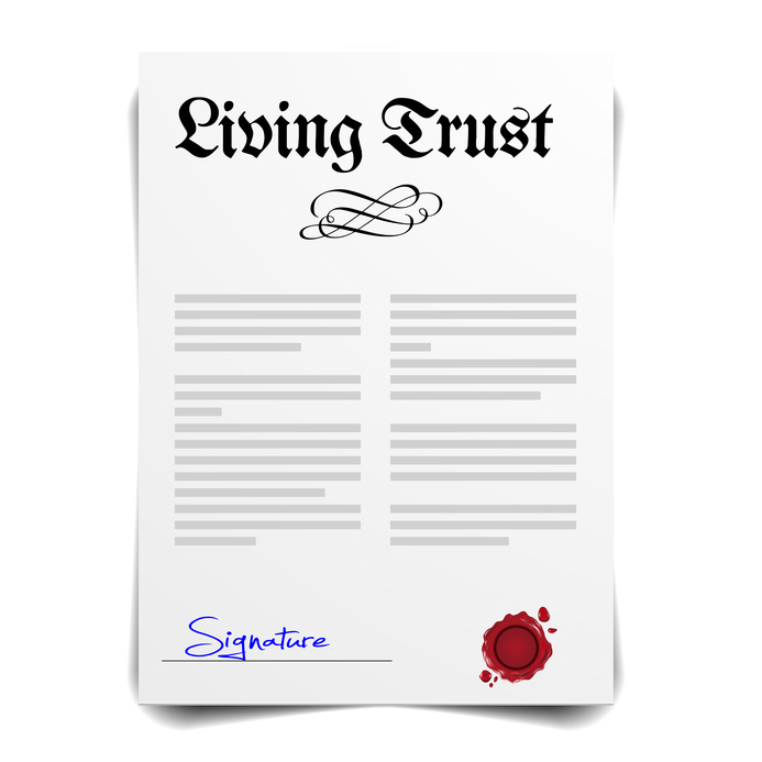 detailed illustration of a Living Trust Letter, eps10 vector